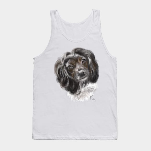 Copy of Black and White Clever Dog Tank Top by LITDigitalArt